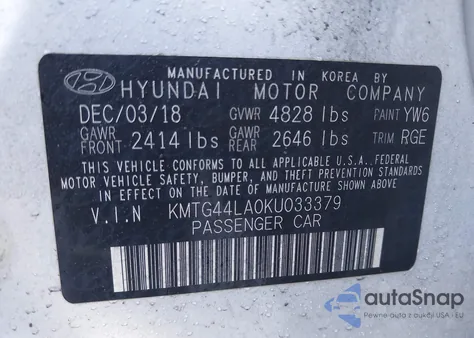 2019 Genesis G70 2.0T Advanced из США, поврежденный, VIN KMTG44LA0KU033379